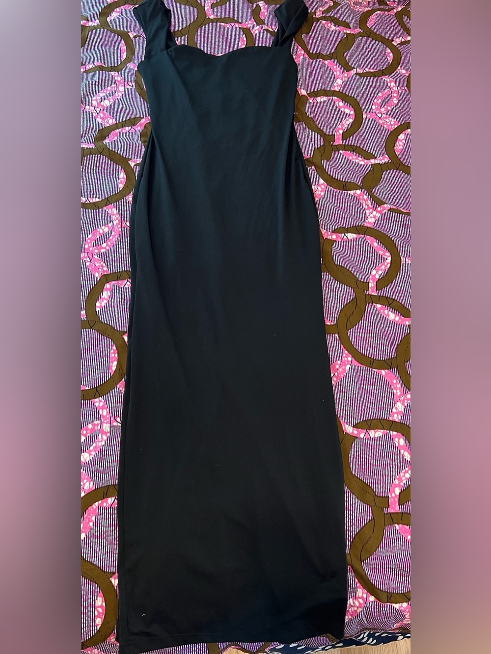 Classic Black Square-Neck Maxi Dress - Picture 2 of 5